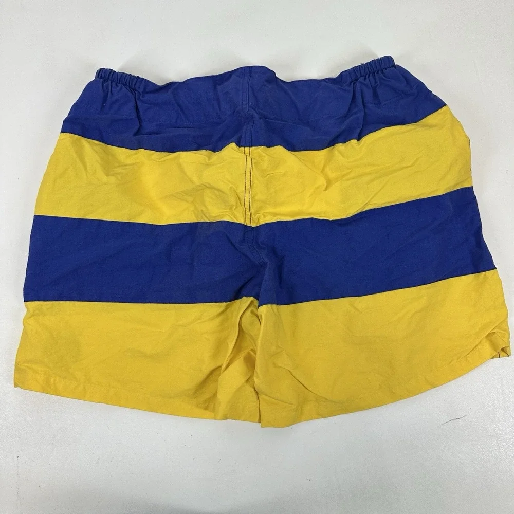 Polo‎ Ralph Lauren Cookie Shorts Trunks Mens L Blue Yellow Striped Sailing